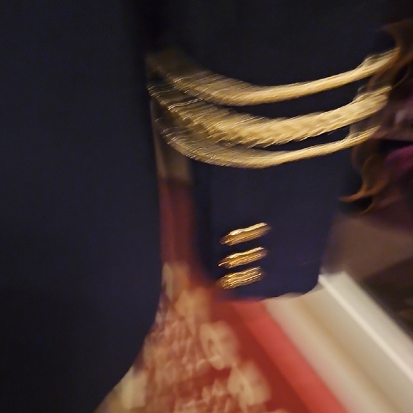 Forever 21 Premium Label Dark Blue Military-Inspired Coat - Picture 7 of 10